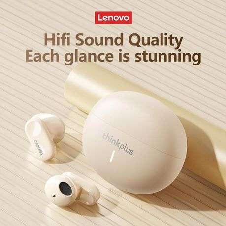 LENOVO - LP19 - TWS Wireless In-Ear Bluetooth Earphones - Champagne