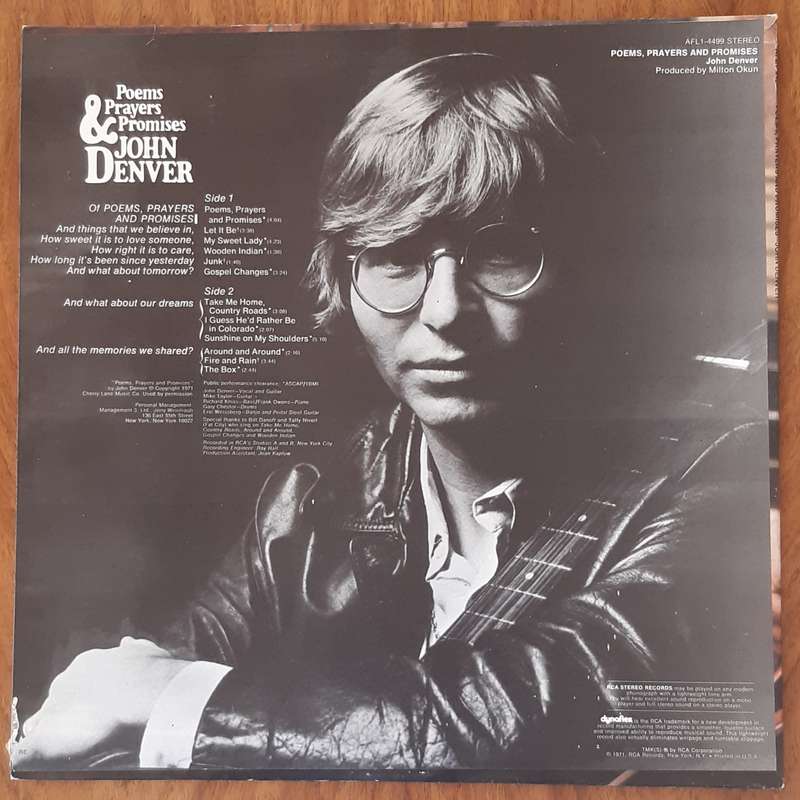 John Denver - Poems, Prayers and Promises LP Vinyl Record