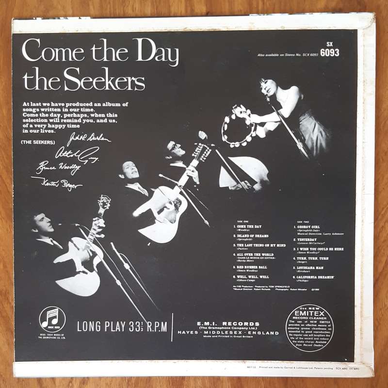 The Seekers - Come the Day - Vintage Vinyl LP