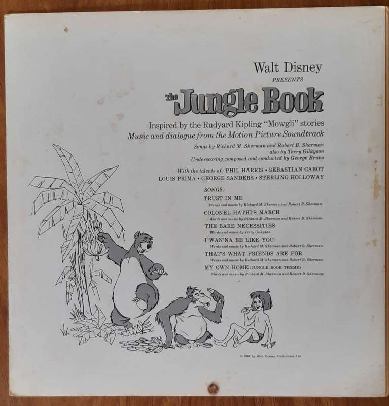 Walt Disney - The Jungle Book Vintage Vinyl LP - with illustrated magazine