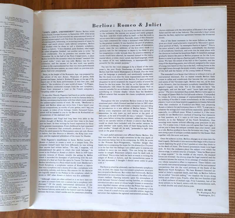Berlioz Romeo and Juliet complete - double album - Vintage Vinyl LP Record