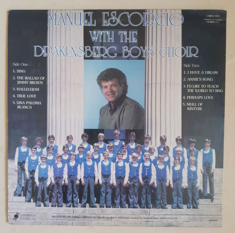 Manuel Escorsio with the Drakensberg Boys Choir - Vintage Vinyl LP - Signed by Escorsio