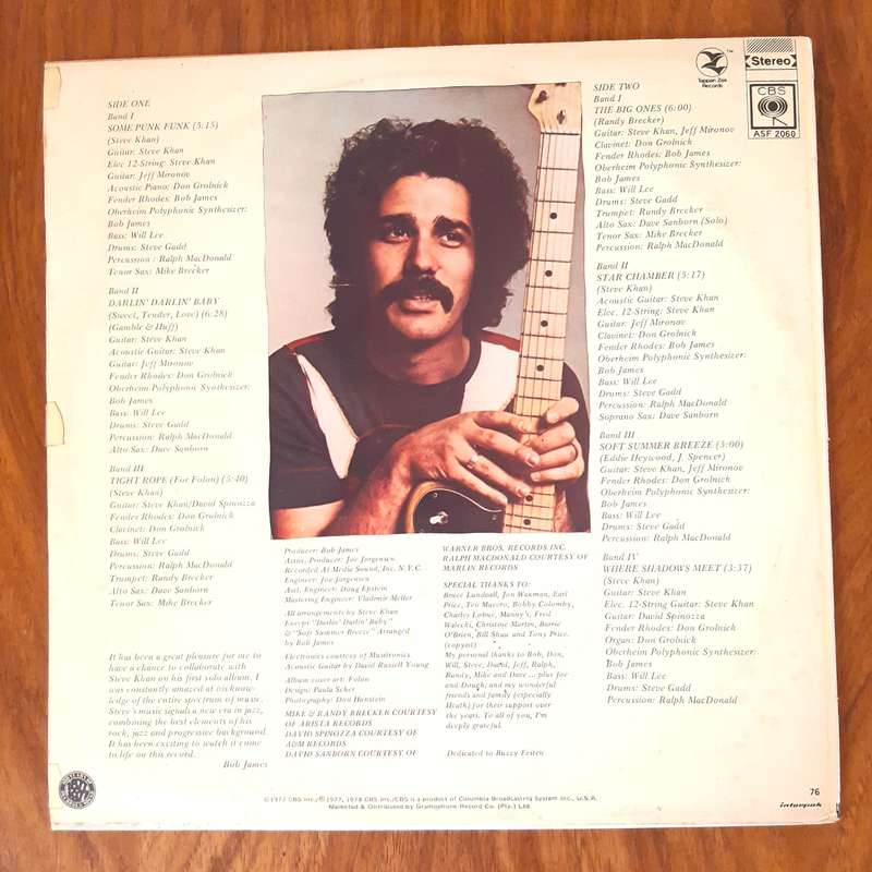 Steve Khan - Tightrope - Vintage Vinyl LP Record
