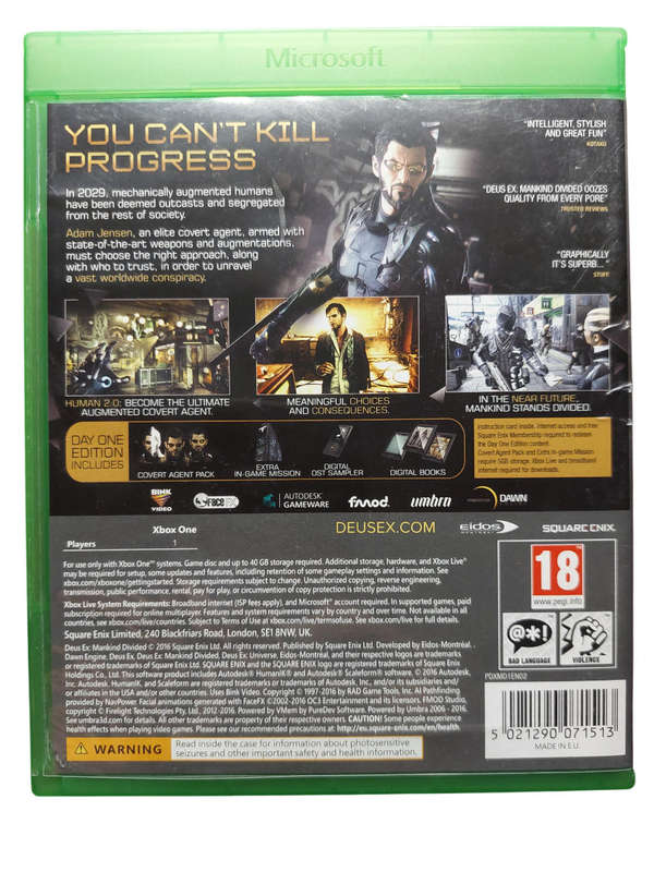 Deus Ex Mankind Divided Xbox One XB1