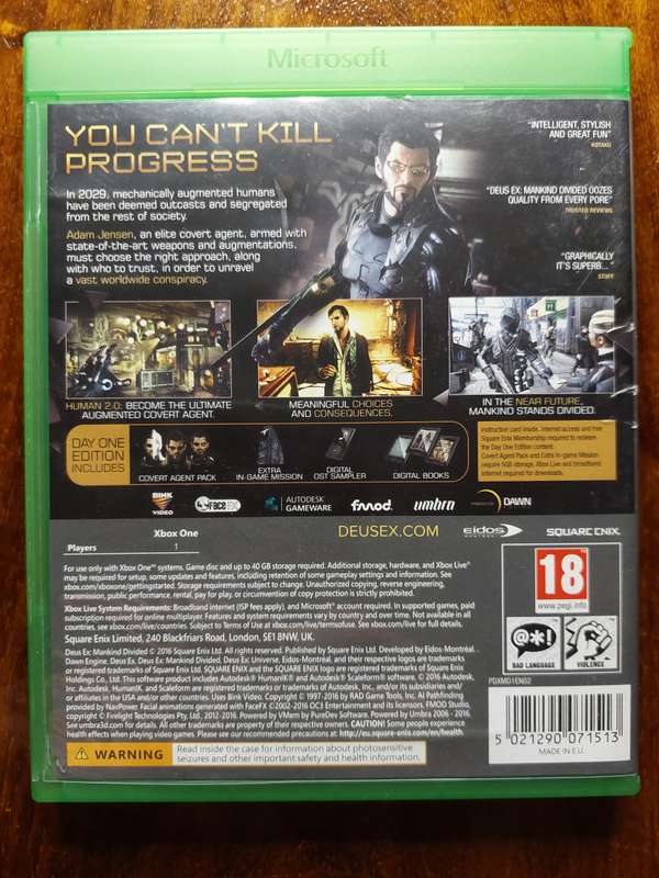 Deus Ex: Mankind Divided (Xbox One)