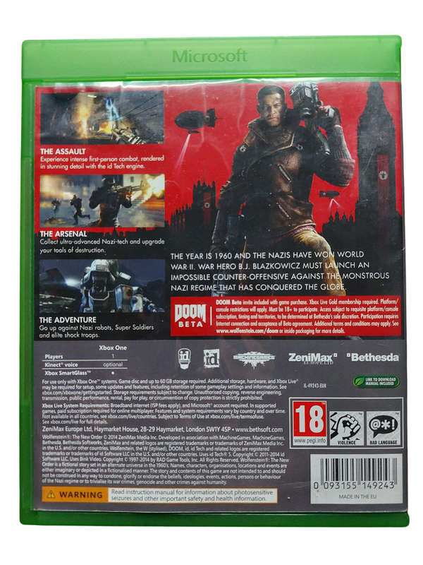 Wolfenstein The New Order Xbox One XB1