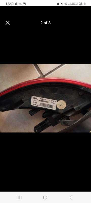 Audi A3 right side outer taillight