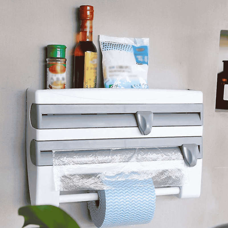 Wall Mount Paper Towel Holder and Foil Dispenser Storage Box