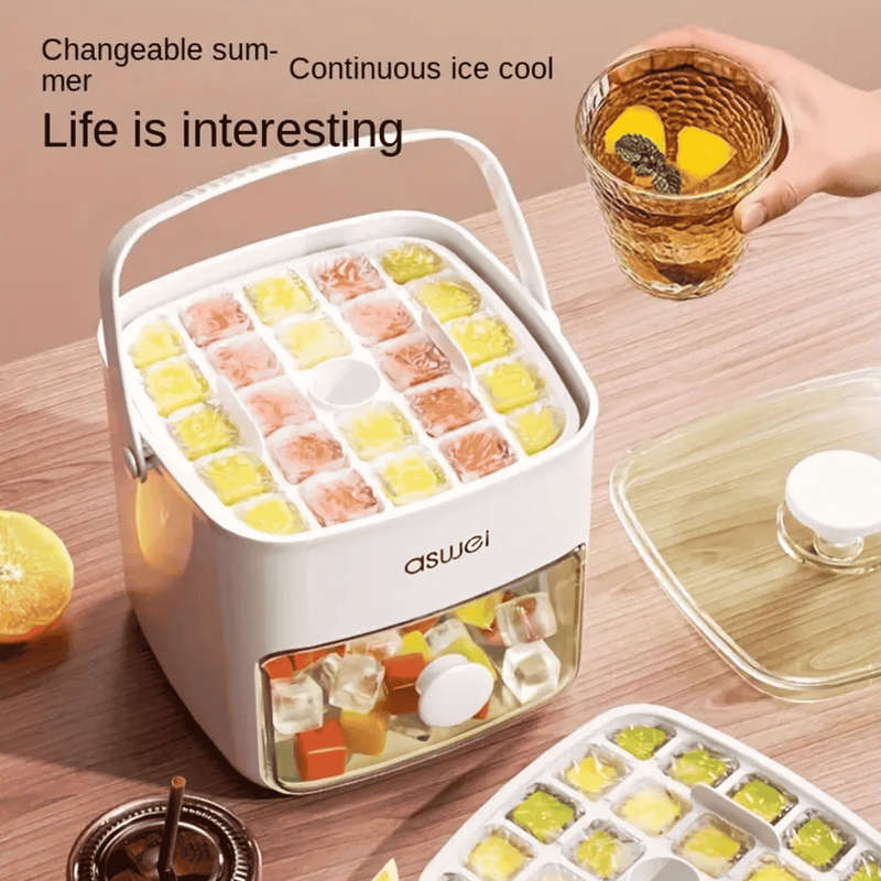 Ice Cube Maker with Storage Bin and Lid