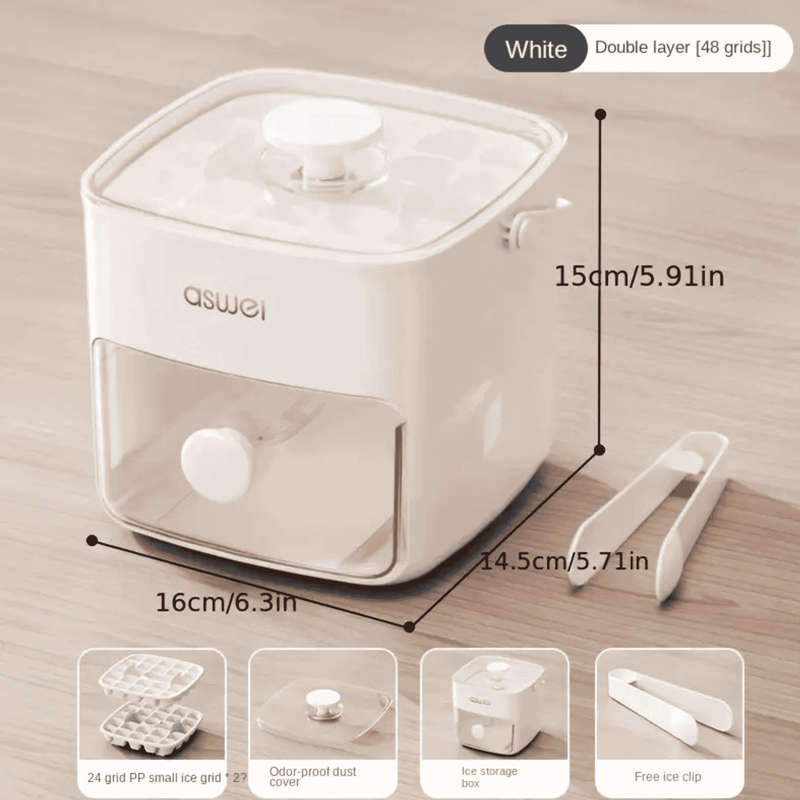 Ice Cube Maker with Storage Bin and Lid