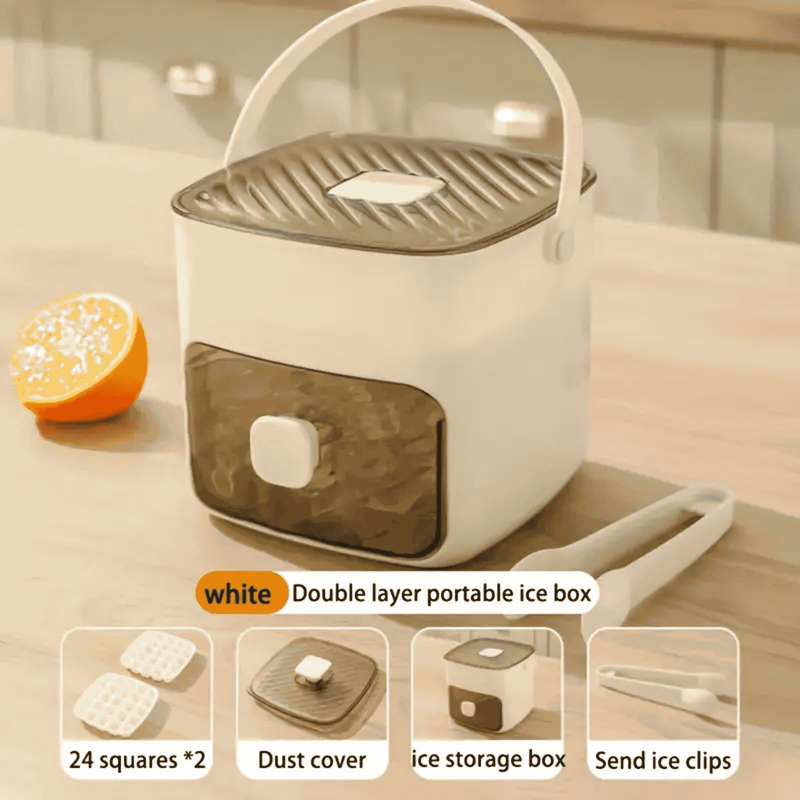Ice Cube Maker with Storage Bin and Lid
