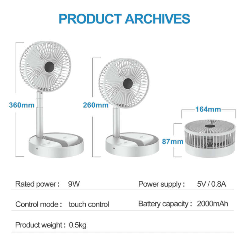 Rechargeable Table Fan