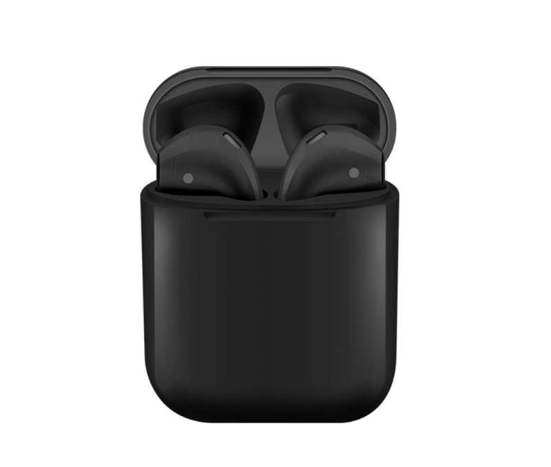 AirPods 12s TWS Earbuds Bluetooth V5.0 Earbuds Matte Grey Colored Twins Bluetooth-BLACK