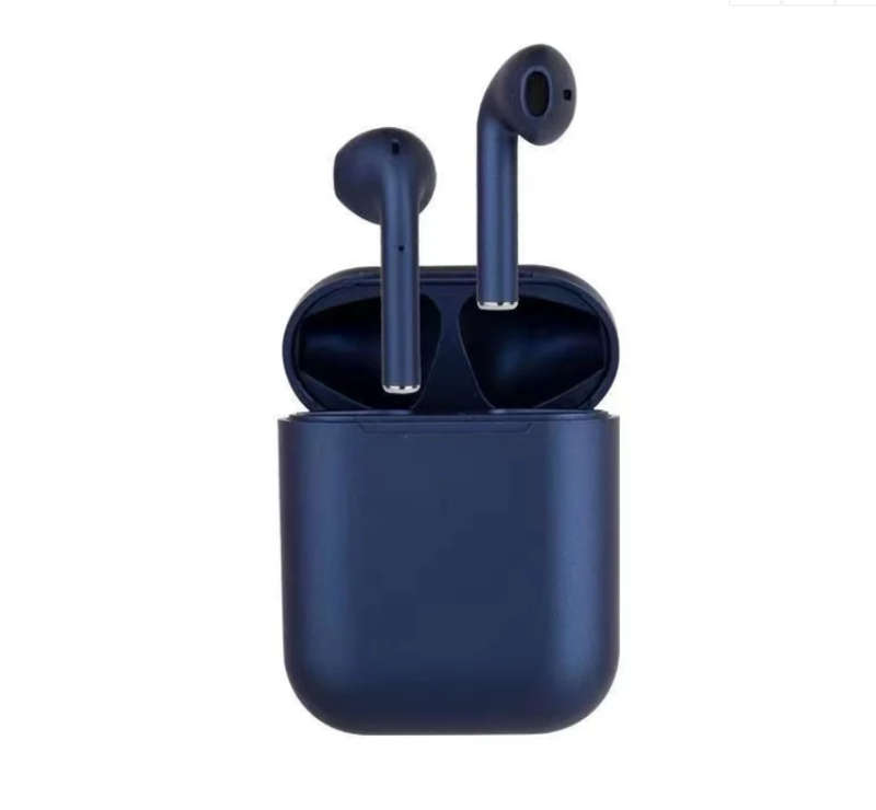 i12 TWS Wireless Bluetooth Ear Pods with Charging Box-NAVY BLUE