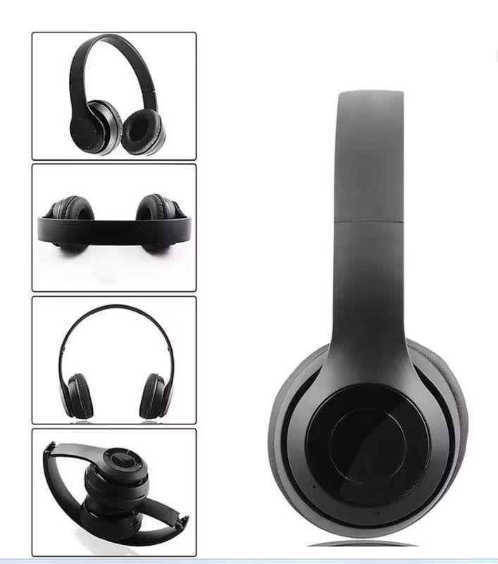 P47 Wireless Over-Ear Headset Noise Cancelling Bluetooth Compatible 5.0-Black