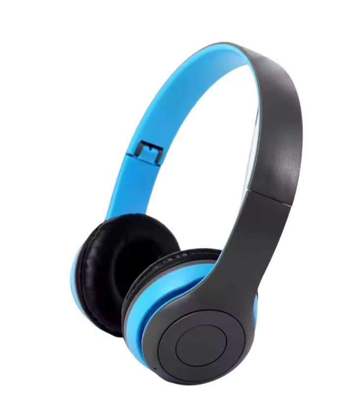 P47 Wireless Over-Ear Headset Noise Cancelling Bluetooth Compatible 5.0-BLUE