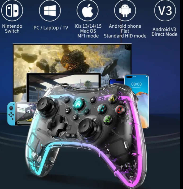 RGB Wireless Gaming Controller P05 - PS4/Nintendo Switch