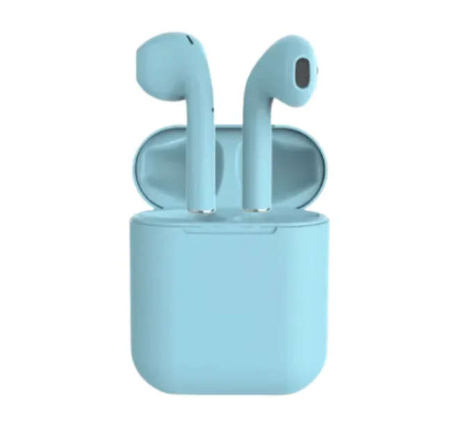 i12 TWS Wireless Bluetooth Ear Pods with Charging Box - Light Blue