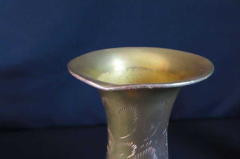 Brass Etched Vases x 2