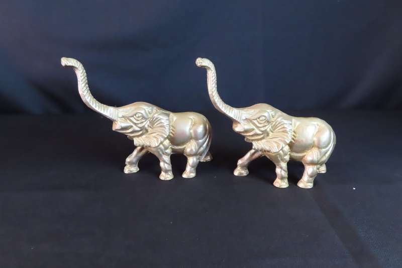 Brass Elephant Ornaments x 2