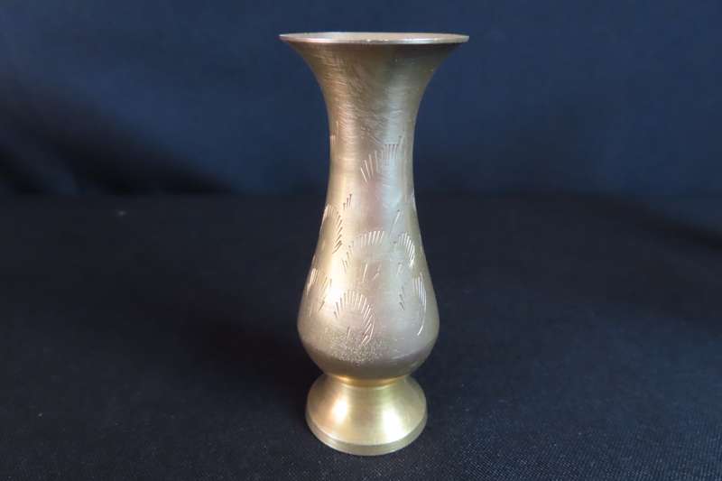 Brass Etched Vases x 3