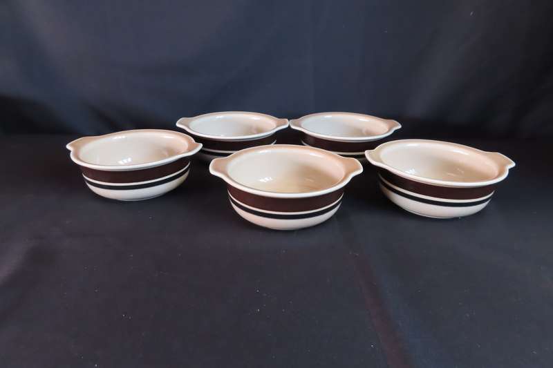 Arabia Finland "Ruija" Dessert/Soup Bowls x 5