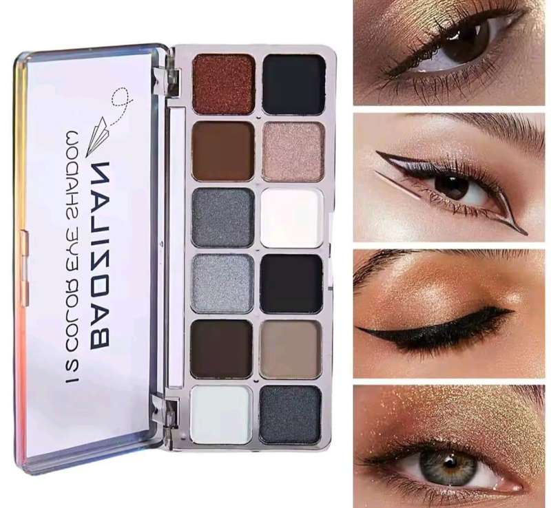BLACK AND GREY SILVER SMOKY EYESHADOW PALETTE