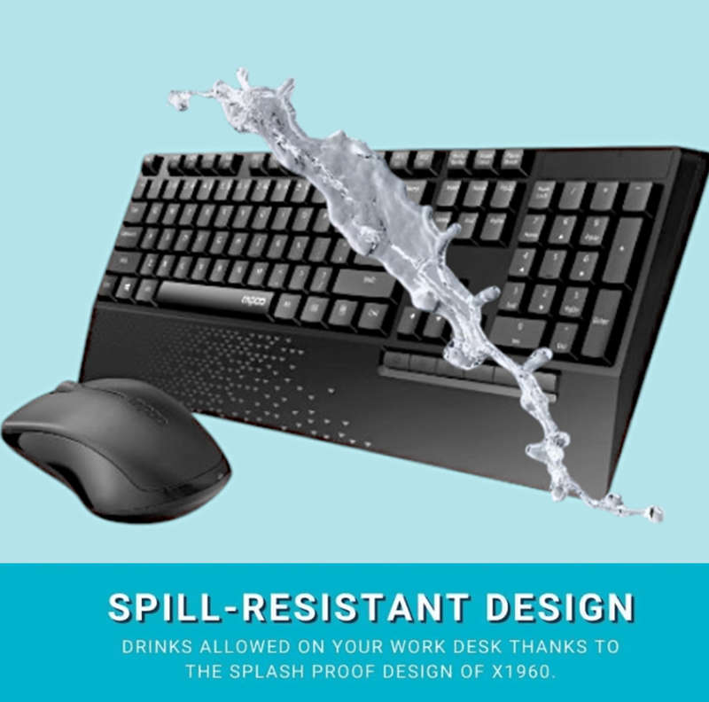 Rapoo Pro Keyboard & Mouse Wireless Combo + Rapoo Deluxe GP36651 Mouse Pad Bundle - Promo