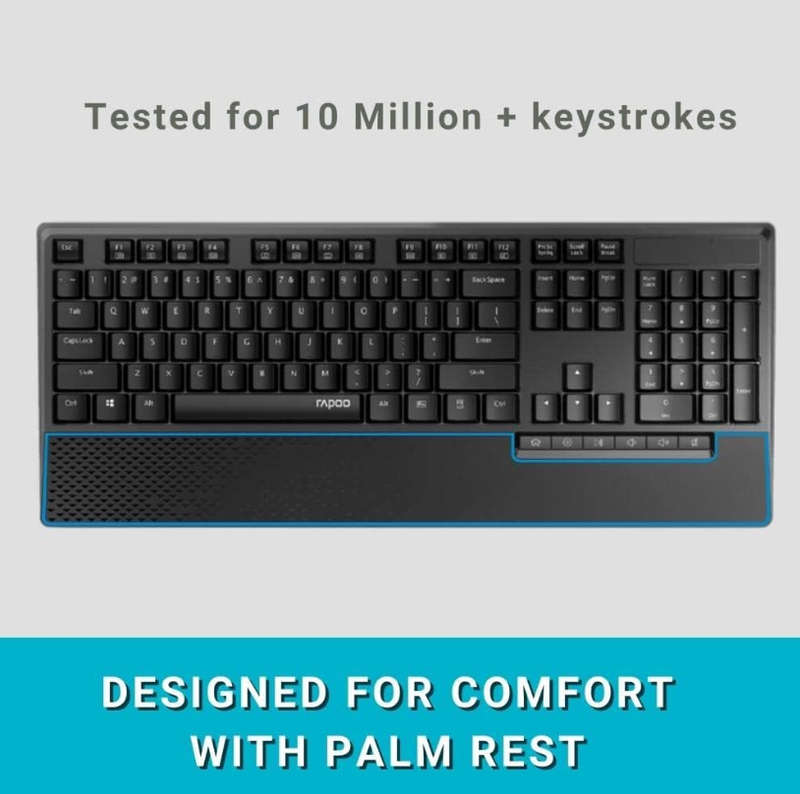 Rapoo Pro Keyboard & Mouse Wireless Combo + Rapoo Deluxe GP36651 Mouse Pad Bundle - Promo