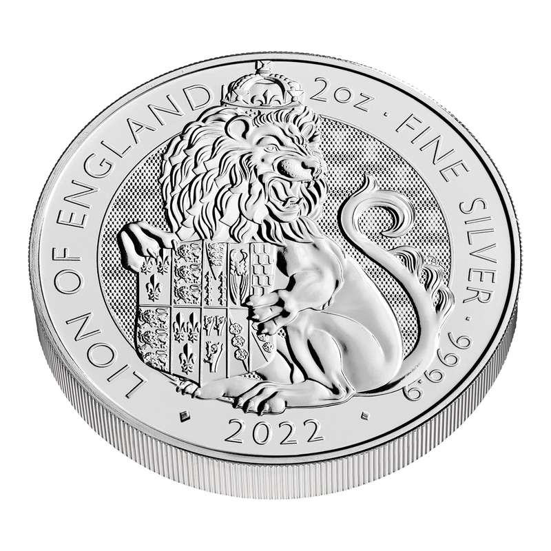 2022 2 Oz Silver The Royal Tudor Beasts Lion of England