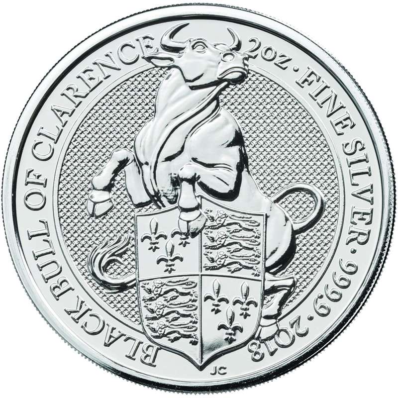 2018 2 oz Queen's Beast Black Bull of Clarence