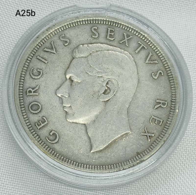 1948 Union of SA Crown - 5 shillings - .800 silver - in capsule
