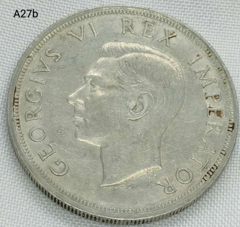 1947 Union of SA Crown - 5 shillings - .800 silver - in capsule