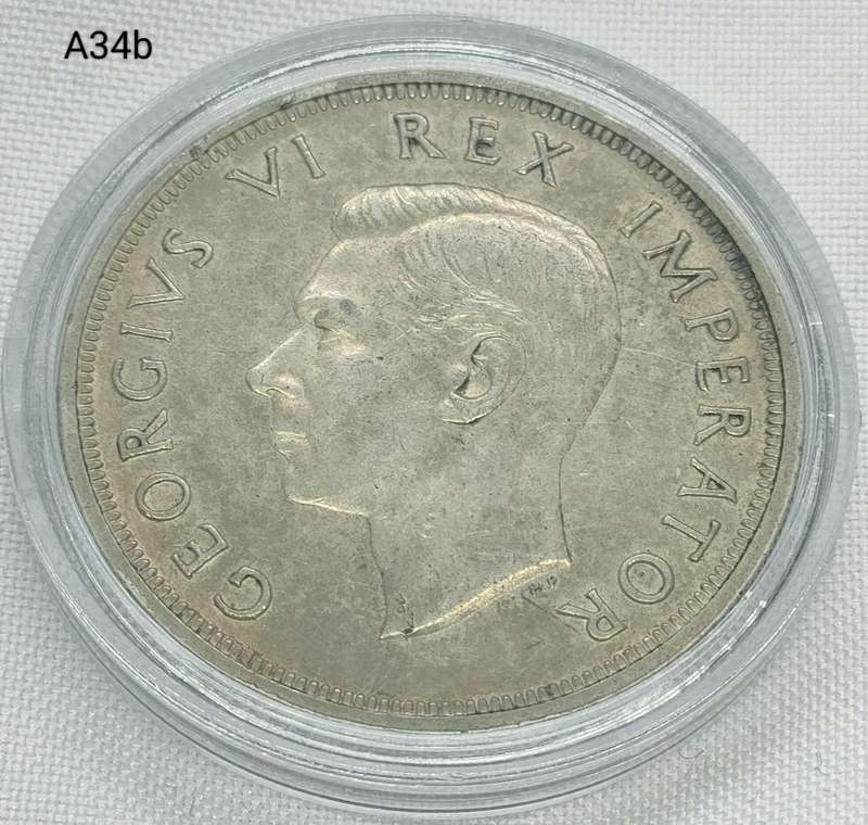 1947 Union of SA Crown - 5 shillings - .800 silver - in capsule