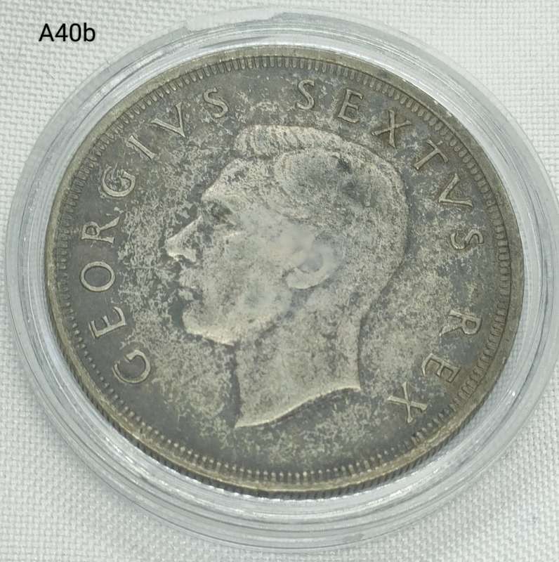 1949 Union of SA Crown - 5 shillings - .800 silver - in capsule