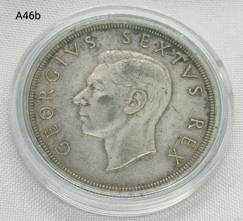 1948 Union of SA Crown - 5 shillings - .800 silver - in capsule