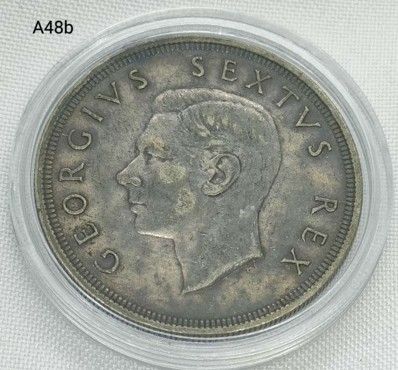 1948 Union of SA Crown - 5 shillings - .800 silver - in capsule