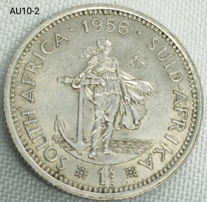 1956 Union of SA 1 shilling - .500 silver coin