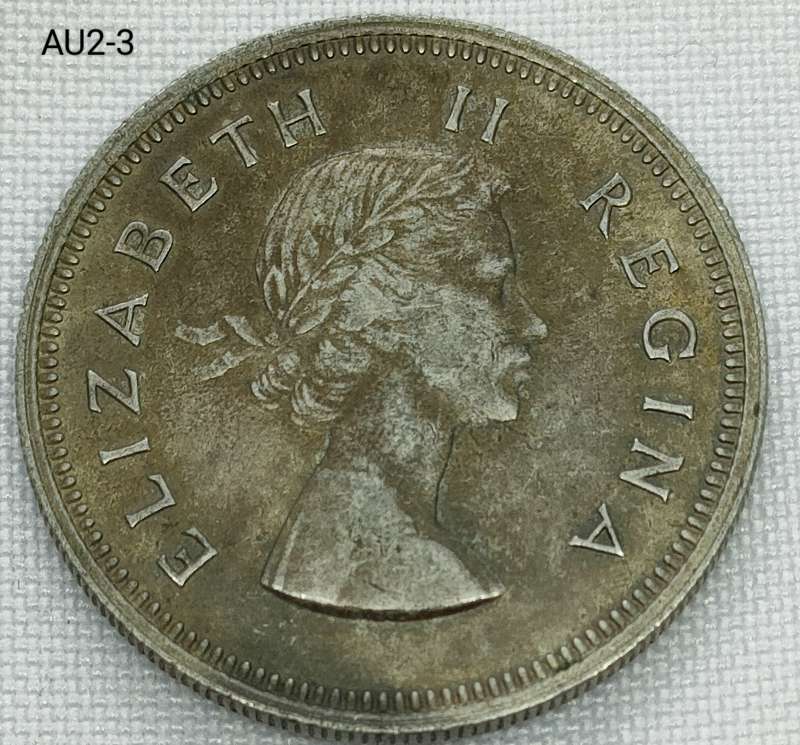 1960 Union of SA 2 shillings - florin - lovely toning on one side