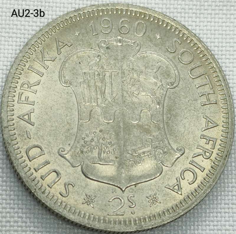1960 Union of SA 2 shillings - florin - lovely toning on one side