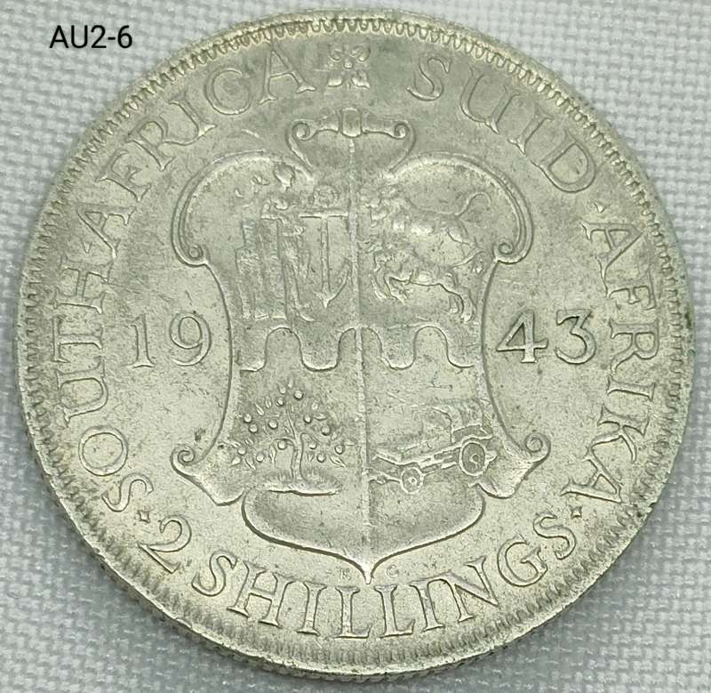 1943 Union of SA 2 shillings - florin -.800 silver coin
