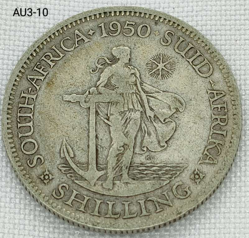 1955 Union of SA 1 shilling- .800 silver coin