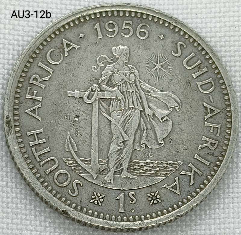 1956 Union of SA 1 shilling- .500 silver coin