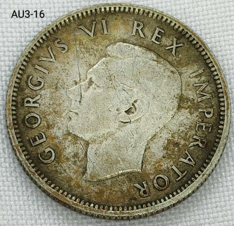 1937 Union of SA 1 shilling- .800 silver coin