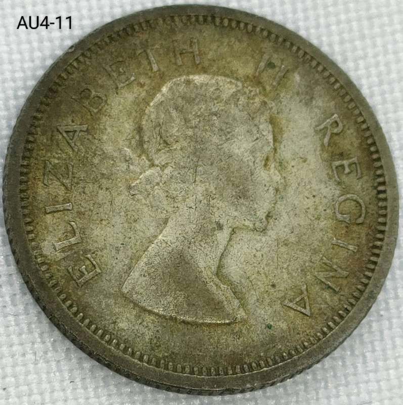 1957 Union of SA sixpence - .500 silver coin