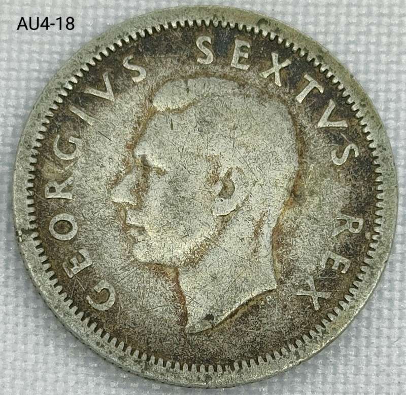 1950 Union of SA sixpence - .800 silver coin