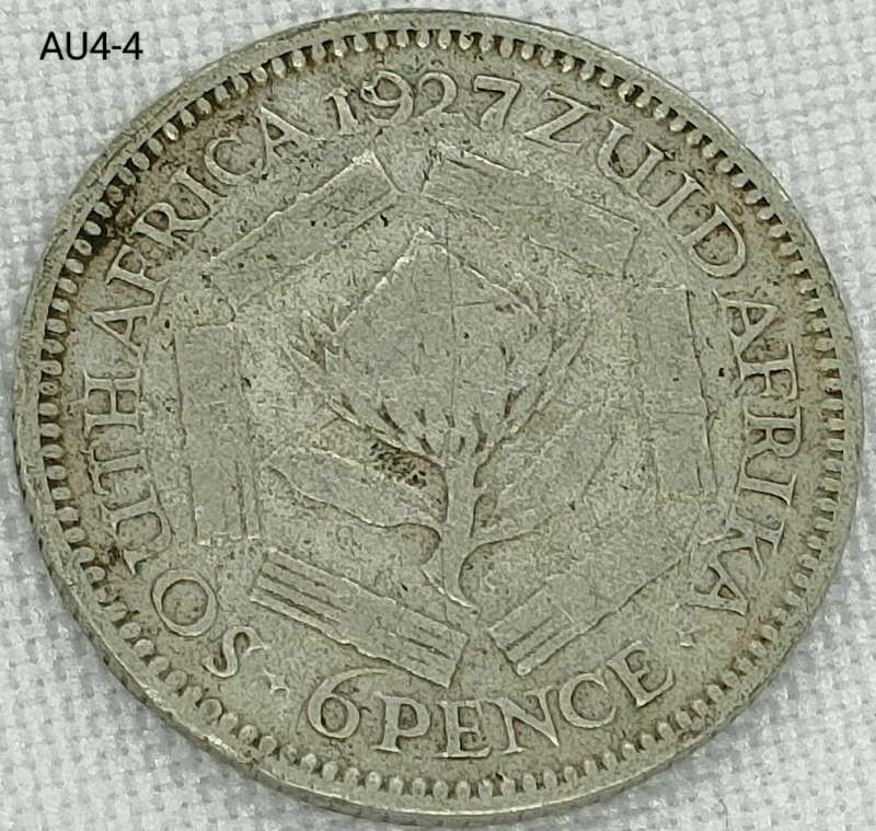 1927 Union of SA sixpence - .800 silver coin