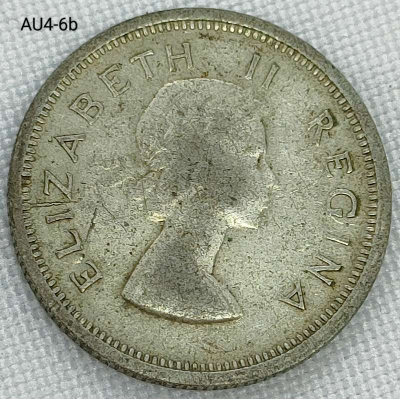 1955 Union of SA sixpence - .500 silver coin