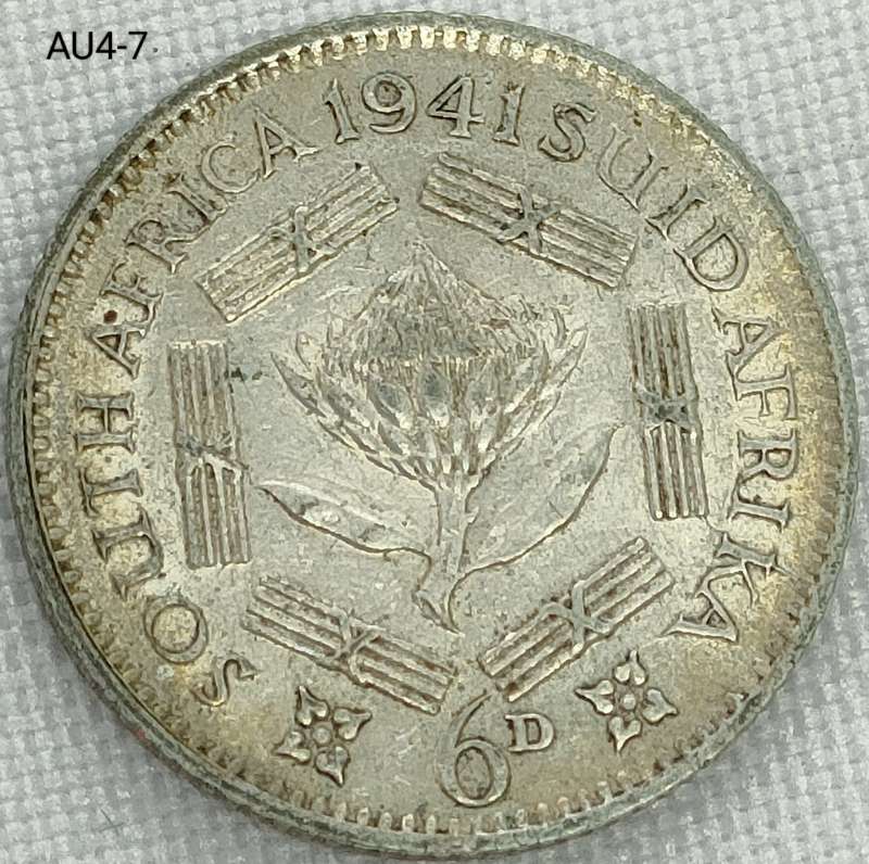 1941 Union of SA sixpence - .800 silver coin