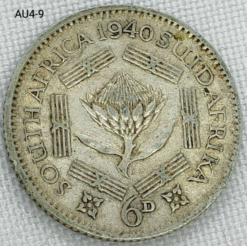 1940 Union of SA sixpence - .800 silver coin